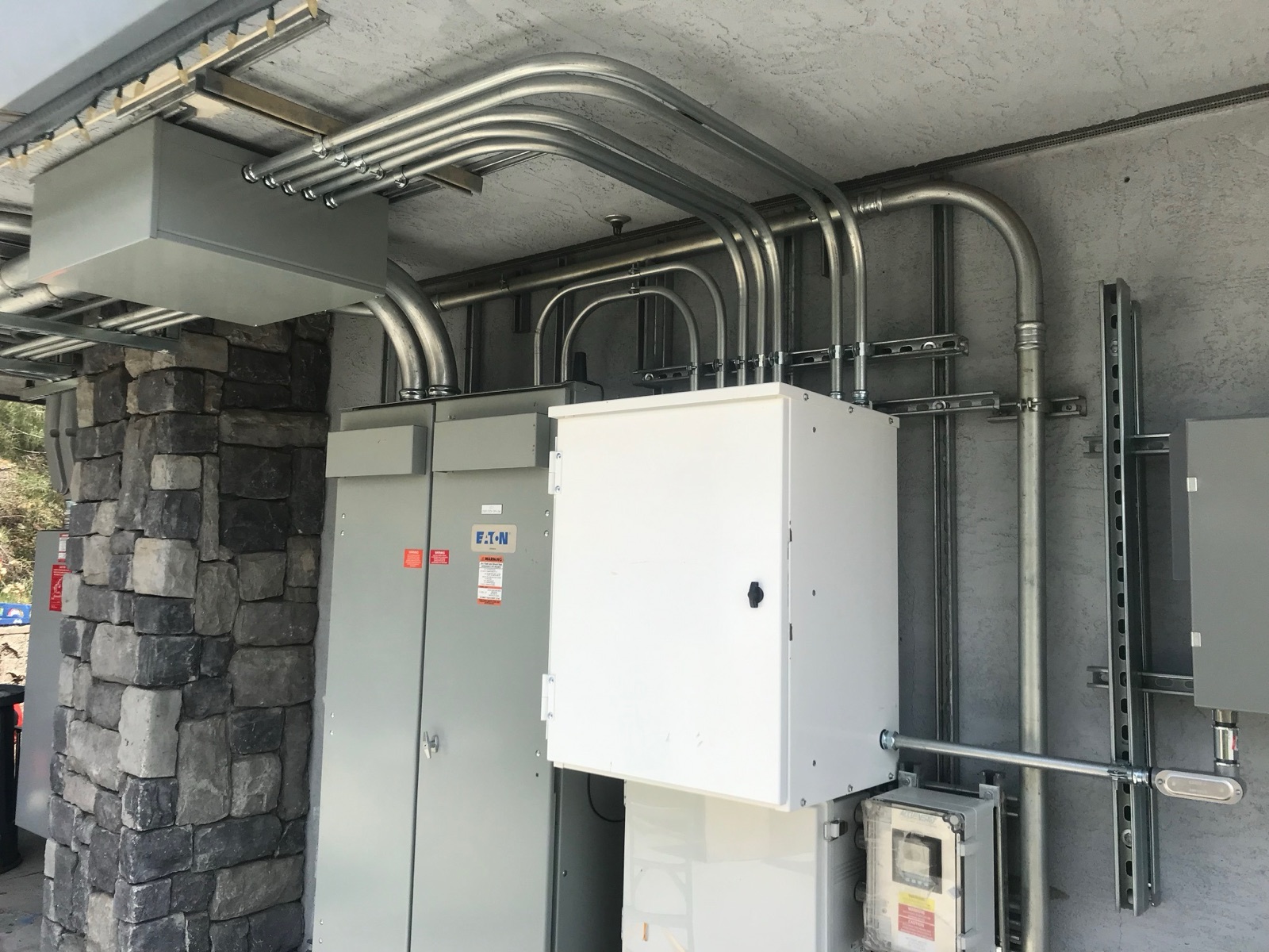 Outdoor electrical service and conduit installation