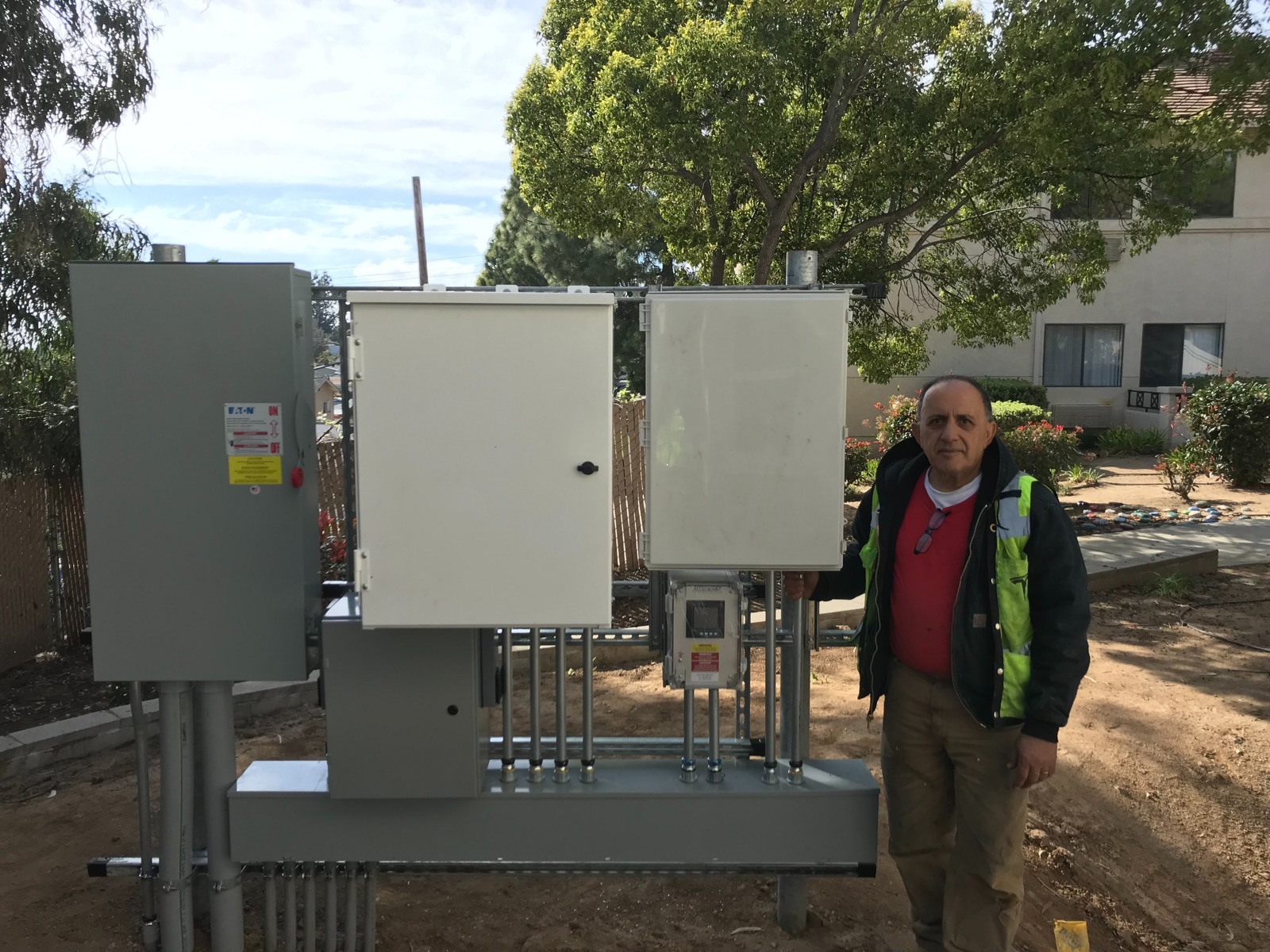 Outdoor control equipment at a completed facility