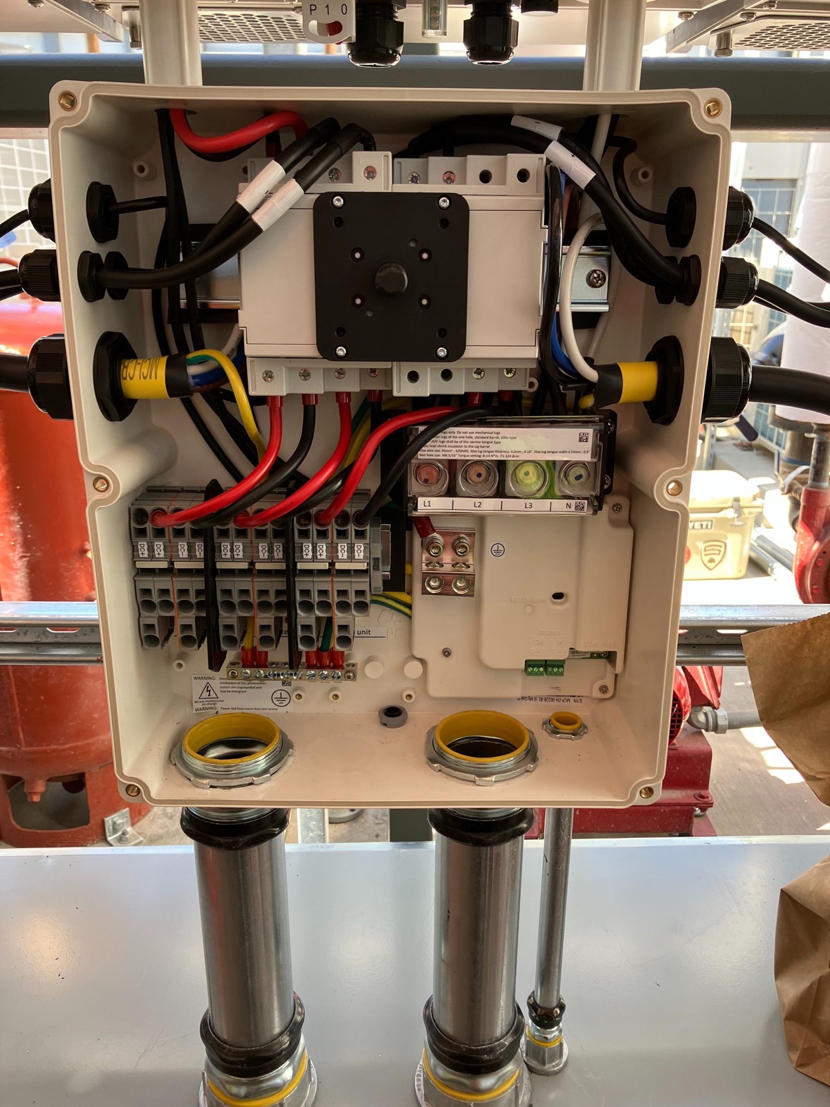 Industrial electrical cabinet and conduit detail