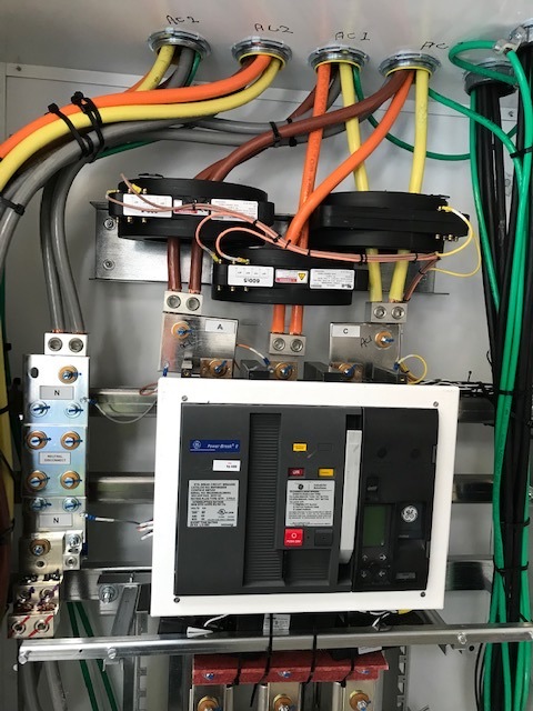 Main breaker and distribution equipment interior