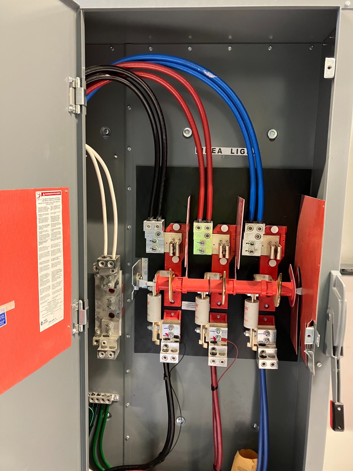 Service disconnect and feeder wiring