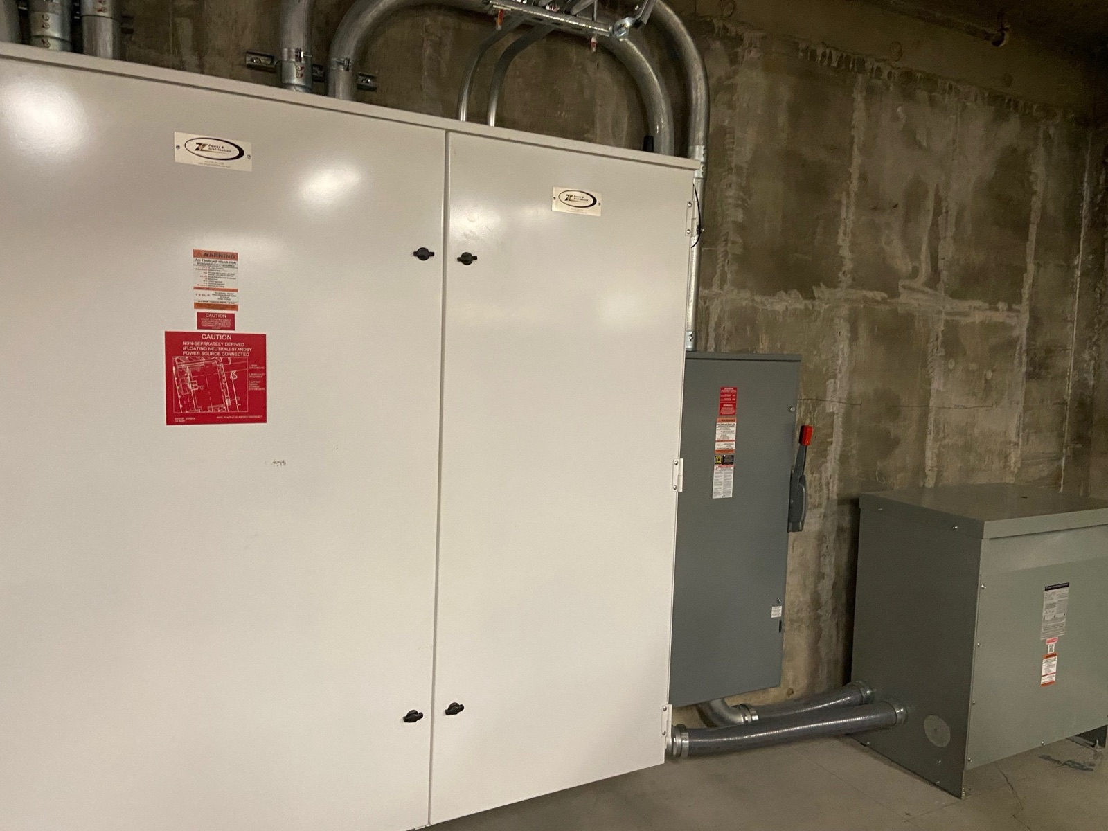Commercial service cabinets in a concrete facility